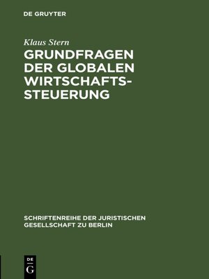 cover image of Grundfragen der globalen Wirtschaftssteuerung